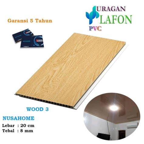 Jual Plafon PVC Nusahome Kayu Glossy Wood 3 Shopee Indonesia