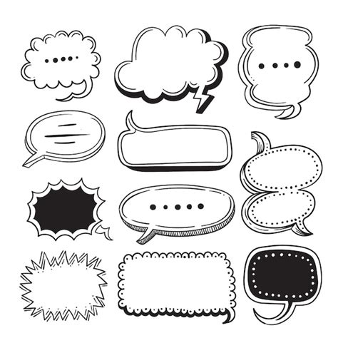 Premium Vector | Hand drawn speech bubble drawing illustration