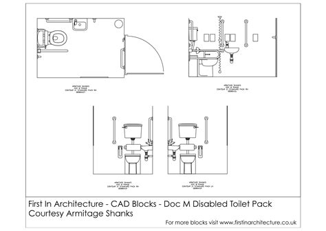 Free CAD Blocks - Doc M Disabled Toilet