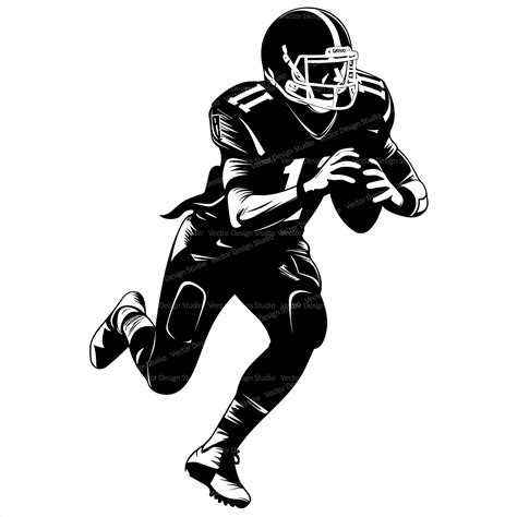 Football Player Svg & PNG Files, Quarterback Clipart Silhouette Vector ...