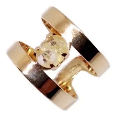 Anillo De Oro K Laminado Cristal Tipo Swarovski Rommanel Mercadolibre