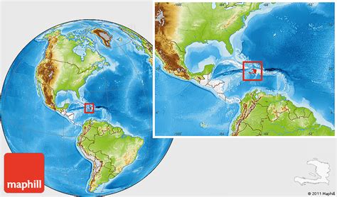 Physical Location Map Of Haiti Highlighted Continent Within The