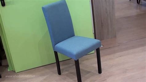 Silla comedor tapizado en color azul 8284 - YouTube