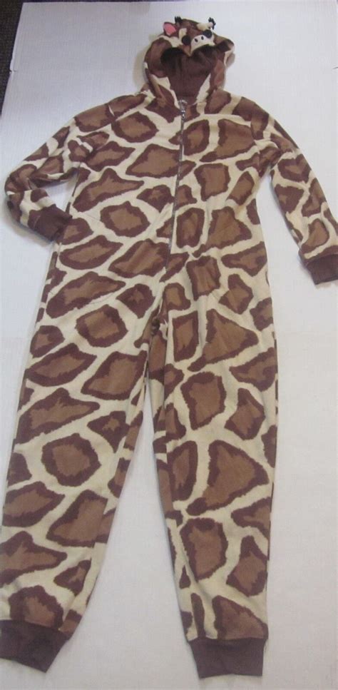 Nick And Nora Hooded One Piece Pajamas Cow Animal Print Gem