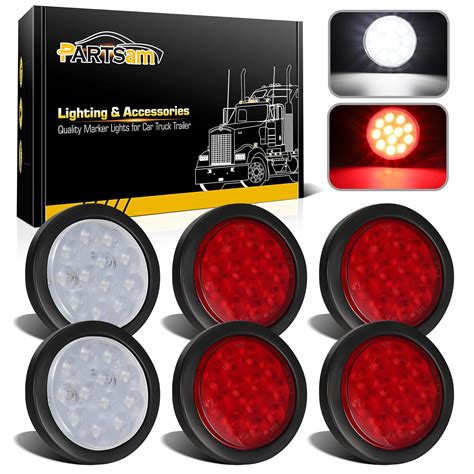 Buy Partsam Pcs Inch Round Led Trailer Tail Lights Kit Round Led