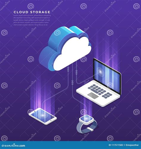 Flat Design Concept Cloud Computing Technology Users Network Con Stock