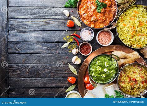 Assorted Indian Food Stock Image Image Of Chutney Pakistani 129630877