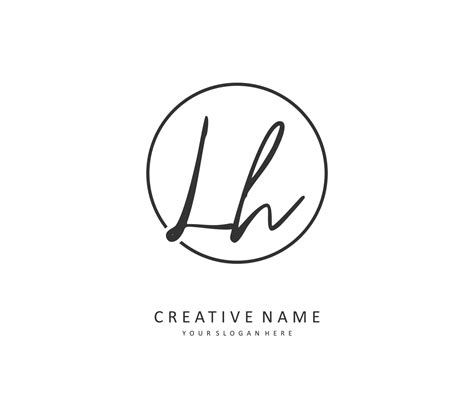 L H Lh Initial Letter Handwriting And Signature Logo A Concept