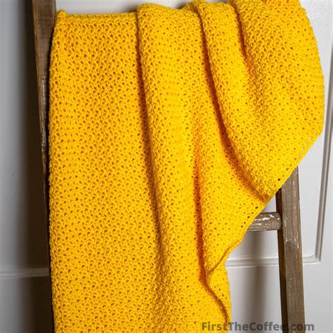 Easy C2C Lemon Peel Crochet Stitch Baby Blanket Free Pattern First