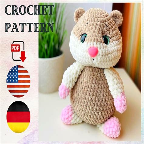 Crochet Pattern Hamster PDF Tutorial Amigurumi Hamster Plu Inspire