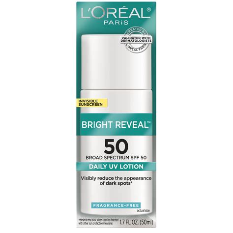 L'Oreal Paris Bright Reveal Daily UV Lotion SPF 50, Reduces Dark Spots
