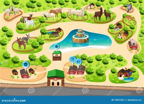 Petting Zoo Map Stock Vector Illustration Of Clip Park 73921521