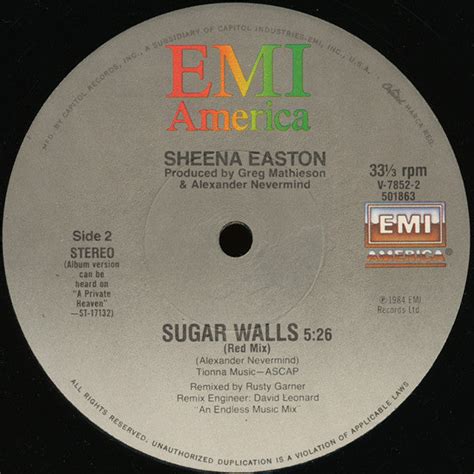 Sugar Walls Dance Mix By Sheena Easton Record Selector