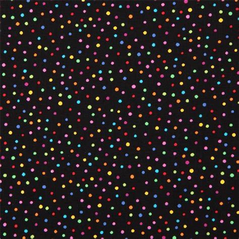 Black Fabric With Colourful Mini Dots By Timeless Treasures Usa Modes U