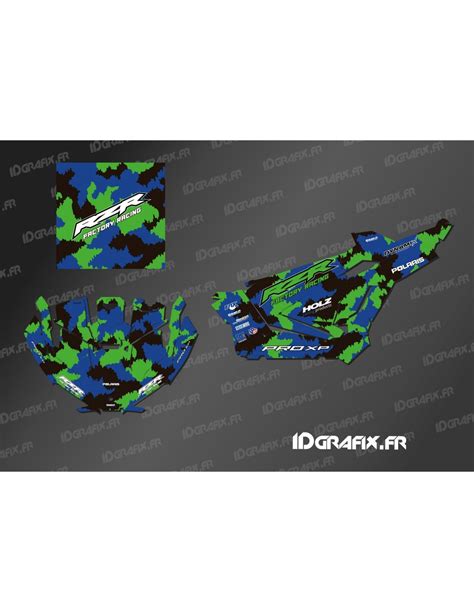 Kit D Coration Camo Edition Bleu Vert Idgrafix Polaris Rzr Pro Xp