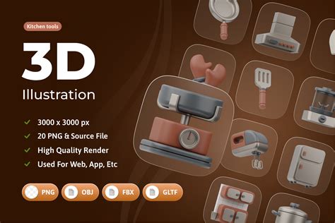 Premium Kitchen Tools 3d Illustration Pack From Appliances 3d Illustrations