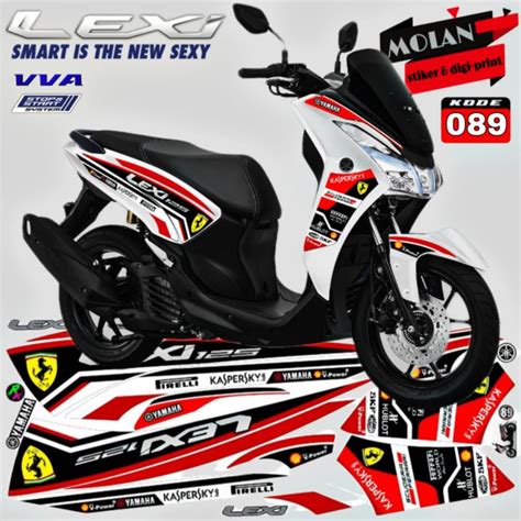 Jual Decal Sticker Striping Variasi Yamaha Lexi Ferarri Decal