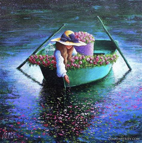 Pin de ☘️🍃** helena ** ☘️🍃 em fLOWerS oN tHe waTeR | Pintura de barco ...