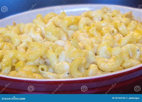 Macaroni And Cheese In Red Dish Closeup Stock Photo Image Of Dinner