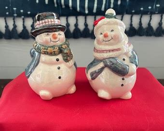 Hallmark Mr And Mrs Snowman Salt And Pepper Shakers Etsy