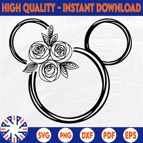 Minnie Floral Svg Disney Wreath Svg Minnie Mouse Svg Minn Inspire