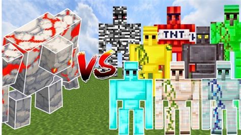 Redstone Boss Vs All Golems Minecraft Mob Battle Youtube