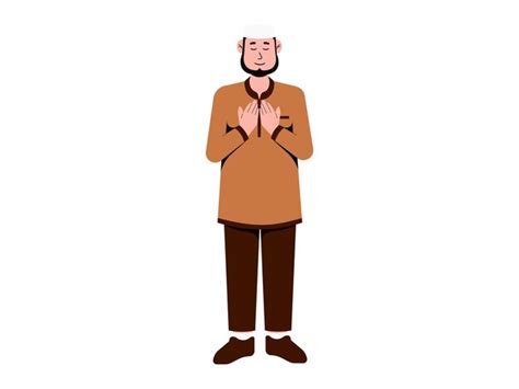 Premium Vector Muslim Man Praying Illustration