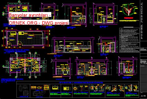 Proje Sitesi Banyolar Autocad Projesi