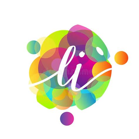 Letter Li Logo With Colorful Splash Background Letter Combination Logo