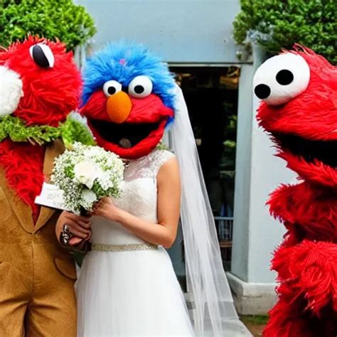 Elmo And Cookie Monster Getting Married Stable Diffusion Openart