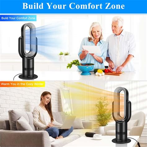 26-inch Bladeless Tower Fan, Heater & Coolingn Combo, with Remote ...