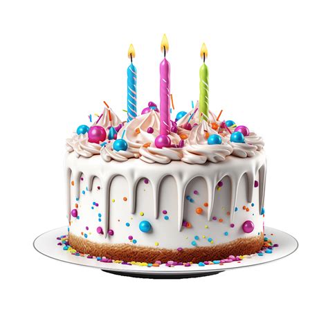 Ai Generated Birthday Cake Png Isolated On Transparent Background