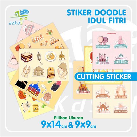 Jual Stiker Doodle Edisi Idul Fitri Stiker Thumbler Sticker Aesthetic