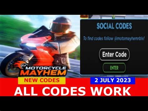 NEW CODES ALPHA Motorcycle Mayhem ROBLOX ALL CODES JULY 2 2023