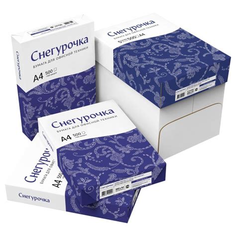 Бумага Снегурочка А4 80г/м2 500 листов, 1 x 5 шт (1 коробка ) - купить ...