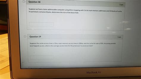 Solved Question Pts Suppose We Have A Byte Addressable Chegg