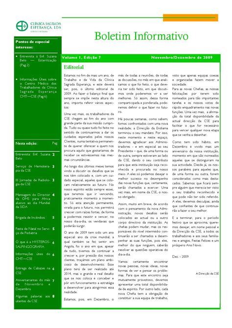 Cse Boletim Informativo N º 7 Novembro Dezembro 2009 By Clínica