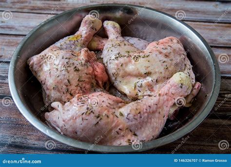 Raw Chicken With Spices Stock Image Image Of Preparation 146326707