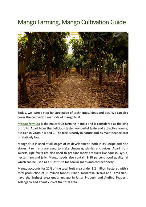 Ppt Mango Farming Mango Cultivation Guide Powerpoint Presentation