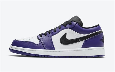 Air Jordan 1 Low Court Purple White 553558-500 Release Date - SBD