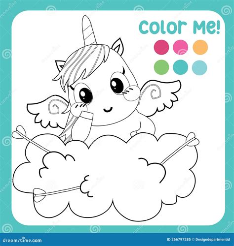 Colour Me With These Colours Adorable Unicorn Colouring Page For Kids