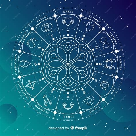 Premium Vector Zodiac Wheel On A Space Background