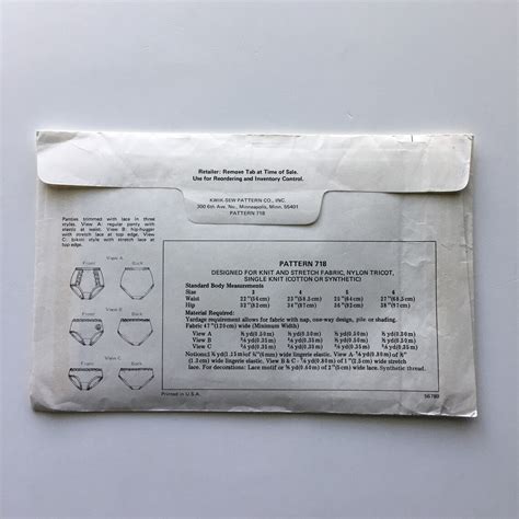 Kwik Sew 718 Misses Panties Granny Hip Hugger Bikini Sizes 3 6 Etsy