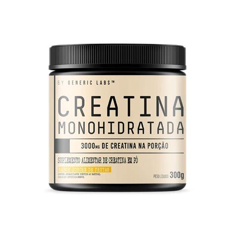 Creatina Monohidratada Generic Labs Ponche De Frutas 300G Shopee