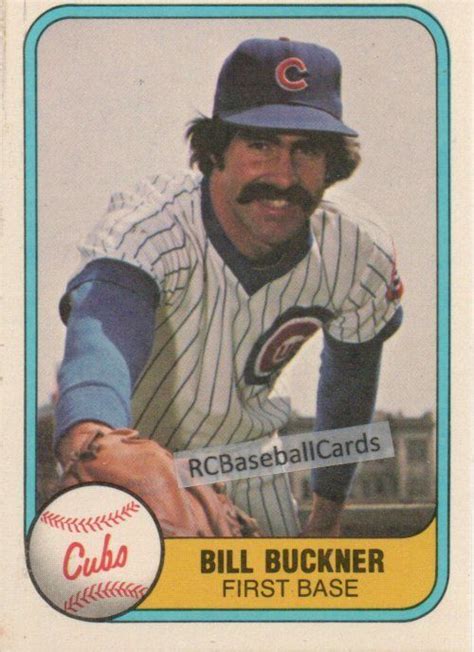 1981 Bill Buckner Cubs 1 Fleer 292 Baseball Trading Cards Cubs