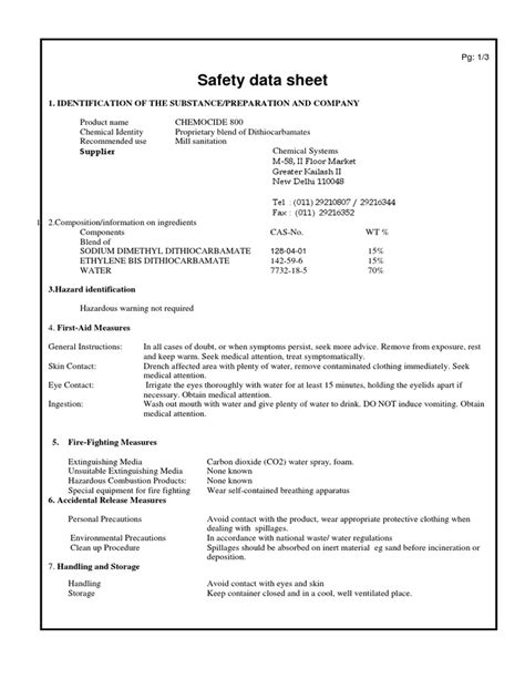 Msds C 800 Pdf Soil Water