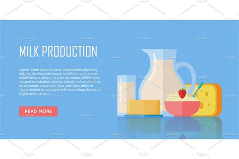 Traditional Dairy Products From Milk Food Illustrations Creative Market