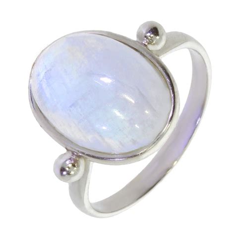 Bague Pl En Pierre De Lune V Ritable Bijoux En Argent Rhodi