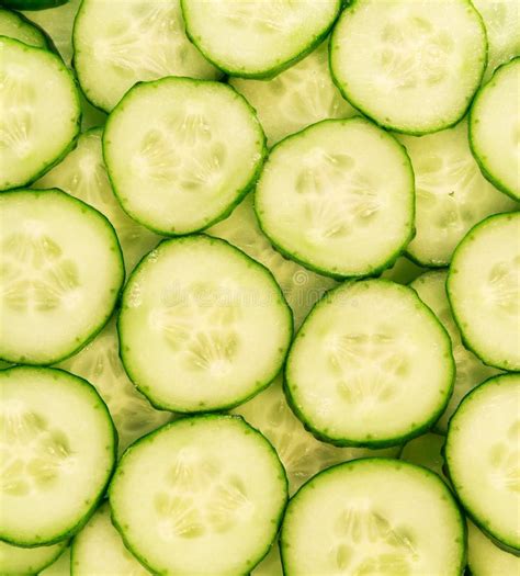 Sliced Cucumber Background Close Up Stock Image Image Of Freshness