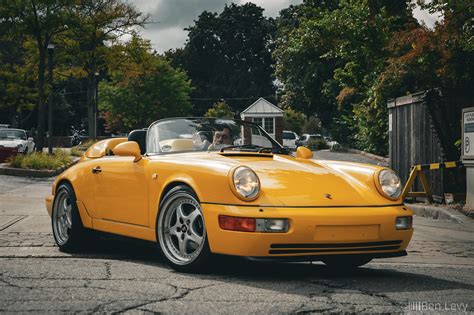 Yellow Porsche Speedster At Fuelfed Coffee Classics Barrington